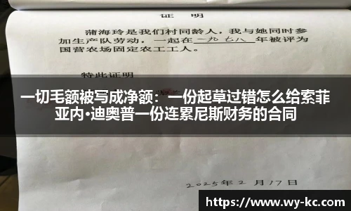 一切毛额被写成净额：一份起草过错怎么给索菲亚内·迪奥普一份连累尼斯财务的合同
